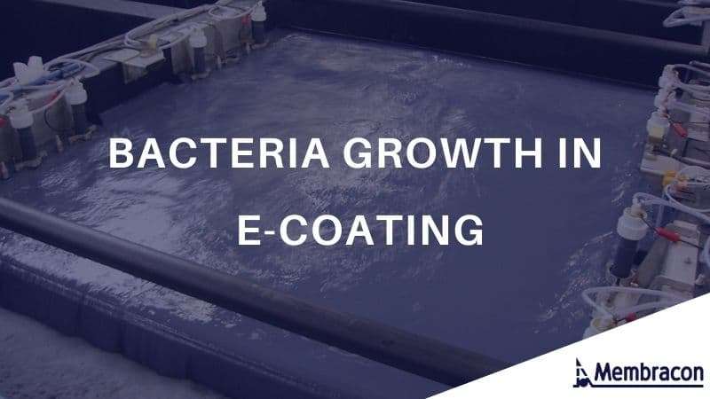 Water Filtration For E-coating processes - bacteria growth in e-coating